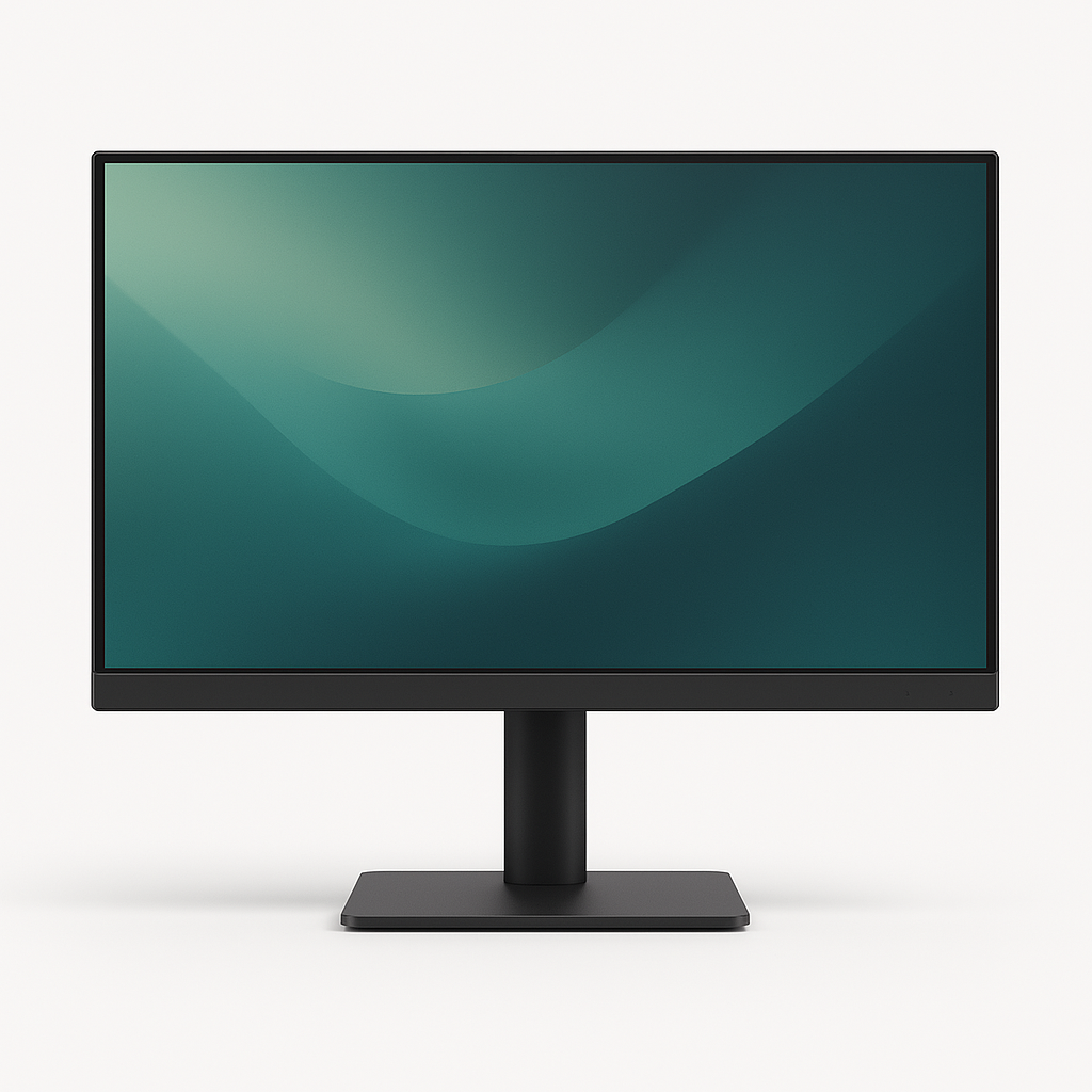 A modern 24-inch computer monitor on a clean white background, designed for a product listing on a t.jpeg